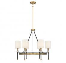  1-1893-6-143 - Tivoli 6-Light Chandelier in Matte Black with Warm Brass Accents