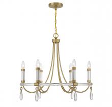  1-7716-6-195 - Mayfair 6-Light Chandelier in Warm Brass and Chrome