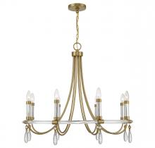  1-7718-8-195 - Mayfair 8-Light Chandelier in Warm Brass and Chrome