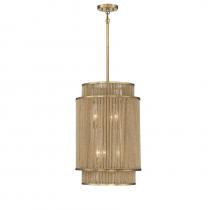  3-1773-6-320 - Ashburn 6-Light Pendant in Warm Brass and Rope