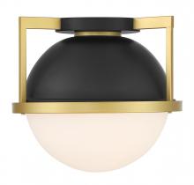  6-4602-1-143 - Carlysle 1-Light Ceiling Light in Matte Black with Warm Brass Accents