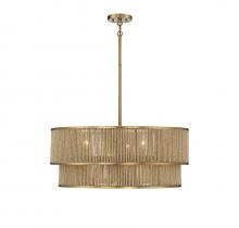  7-1774-6-320 - Ashburn 6-Light Pendant in Warm Brass and Rope