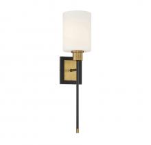  9-1645-1-143 - Alvara 1-Light Wall Sconce in Matte Black with Warm Brass Accents