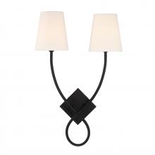  9-4928-2-89 - Barclay 2-Light Wall Sconce in Matte Black