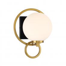  9-6180-1-143 - Alhambra 1-Light Wall Sconce in Matte Black with Warm Brass