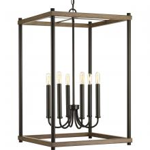  P500089-020 - Fontayne Collection Six-Light Antique Bronze Farmhouse Pendant Light