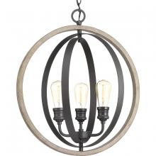  P500093-143 - Conestee Collection Three-Light Graphite Farmhouse Pendant Light