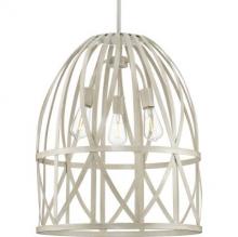  P500344-185 - Chastain Collection Three-Light Bleached Oak Basket Farmhouse Pendant Light