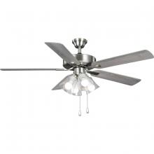  P250085-009-WB - AirPro 52 in. Brushed Nickel 5-Blade AC Motor Transitional Ceiling Fan with Light