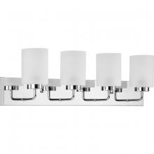  P300330-015 - Merry Collection Four-Light Polished Chrome and Etched Glass Transitional Style Bath Vanity Wall Lig