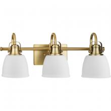  P300428-163 - Presto Collection Three-Light Coastal Vintage Brass Bath and Vanity Light