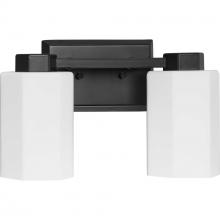  P300477-31M - Estrada Collection Two-Light Matte Black Contemporary Bath & Vanity Light