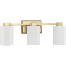  P300478-191 - Estrada Collection Three-Light Brushed Gold Contemporary Bath & Vanity Light