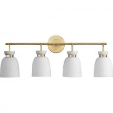  P300487-191 - Lexie Collection Four-Light Brushed Gold Contemporary Vanity Light