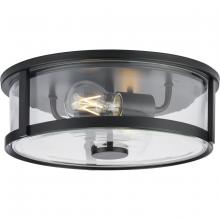 P350253-31M - Gilliam Collection 12-5/8 in. Two-Light Matte Black New Traditional Flush Mount