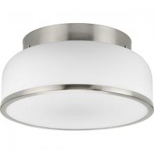  P350255-009 - Parkhurst Collection Two-Light Brushed Nickel New Traditional 11-1/4" Flush Mount Light