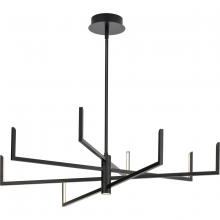  P400261-031-30 - Pivot LED Collection Modern Textured Black Chandelier with Downlight