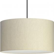  P500387-194 - Markor Collection Three-Light Ecru Linen Shade Transitional Pendant