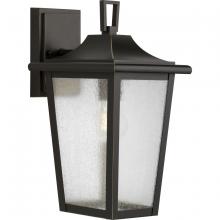  P560308-020 - Padgett Collection One-Light Transitional Antique Bronze Clear Seeded Glass Outdoor Wall Lantern