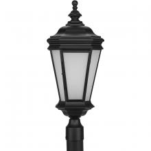  P6440-31MD - Crawford Collection One-Light Traditional Textured Black Etched Glass Outdoor Post Light