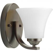  P2008-20W - Adorn Collection One-Light Antique Bronze Etched Glass Traditional Bath Vanity Light