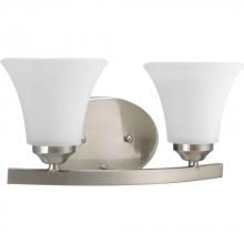  P2009-09 - Adorn Collection Two-Light Brushed Nickel Etched Glass Traditional Bath Vanity Light