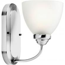  P2913-15 - Heart Collection One-Light Polished Chrome Etched Glass Farmhouse Bath Vanity Light