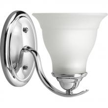  P3190-15 - Trinity Collection One-Light Polished Chrome Etched Glass Traditional Bath Vanity Light