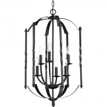  P3577-31 - Greyson Collection Six-Light, Two-Tier Foyer Chandelier