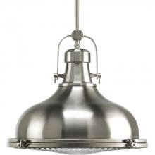  P5197-09 - Fresnel Lens Collection One-Light Brushed Nickel Fresnel Glass Coastal Pendant Light