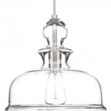  P5332-09 - Staunton Collection One-Light Brushed Nickel Clear Glass Global Pendant Light