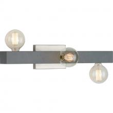  P300319-009 - Mill Beam Collection Three-Light Brushed Nickel Industrial Style Bath Vanity Wall Light