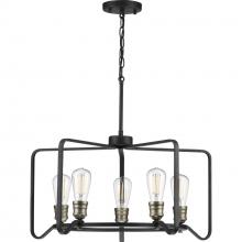  P400153-071 - Foster Collection Five-Light Gilded Iron Farmhouse Chandelier Light