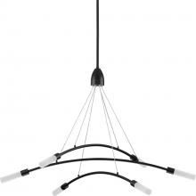  P400263-031-30 - Kylo LED Collection Six-Light Matte Black and Frosted Acrylic Modern Style Chandelier Light
