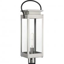  P540046-135 - Union Square Collection One-Light Stainless Steel and Clear Glass Outdoor Post Lantern