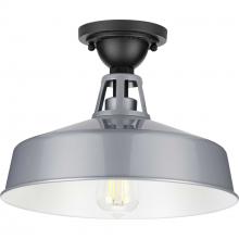  P550070-082 - Cedar Springs Collection Metallic Gray One-Light Farmhouse Semi-Flush Mount