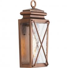  P560261-169 - Wakeford Collection One-Light Antique Copper and Clear Water Glass Transitional Style Small Outdoor