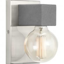  P710099-009 - Mill Beam Collection One-Light Brushed Nickel/Faux Concrete Industrial Style Wall Light