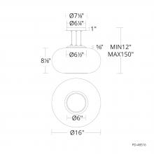  PD-48516-27-BK - Doma Pendant Light