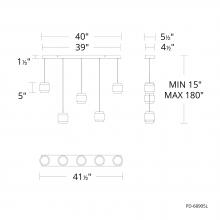  PD-68905L-BK - Banded Chandelier Light