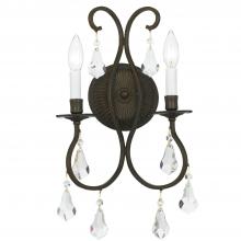  5012-EB-CL-MWP - Ashton 2 Light Hand Cut Crystal English Bronze Sconce