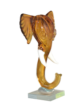  AS19084 - Congo Elephant Head Handcrafted Art Glass Figurine