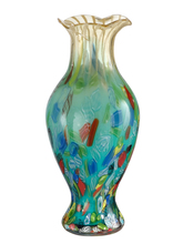  AV13238 - Festive Ruffle Hand Blown Art Glass Vase