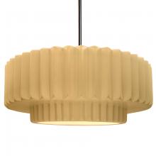  CER-6555-MYLW-NCKL-RIGID-LED1-700 - Large Tier Pleated LED Pendant