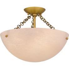  QSF6751BRG - Baylor 3-Light Brushed Gold Semi-Flush Mount