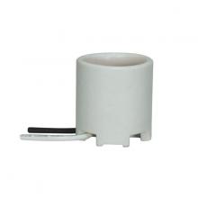  80/1155 - Keyless Porcelain Socket; Unglazed With Wireway; 8-1/2" AWM B/W 105C; 1 Bushing Mount; Bronze