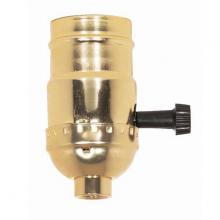  80/1159 - On-Off Turn Knob Socket With Removable Knob; 1/8 IPS; Aluminum; Brite Gilt Finish; 250W; 250V;