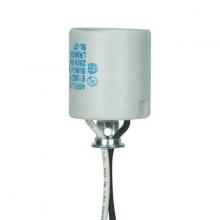  80/1223 - Keyless Porcelain Socket With Hickey; 18" AWM B/W 150C; 1/8 IPS 1/2" Hickey; CSSNP Screw