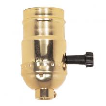  80/1504 - 5 Position Turn Knob Socket; For Standard Type A Household Bulb; 1/8 IPS; Aluminum; Brite Gilt