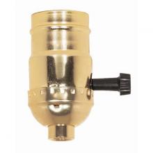  80/1558 - On-Off Turn Knob Socket With Removable Knob; 1/8 IPS; Aluminum; Brite Gilt Finish; 250W; 250V